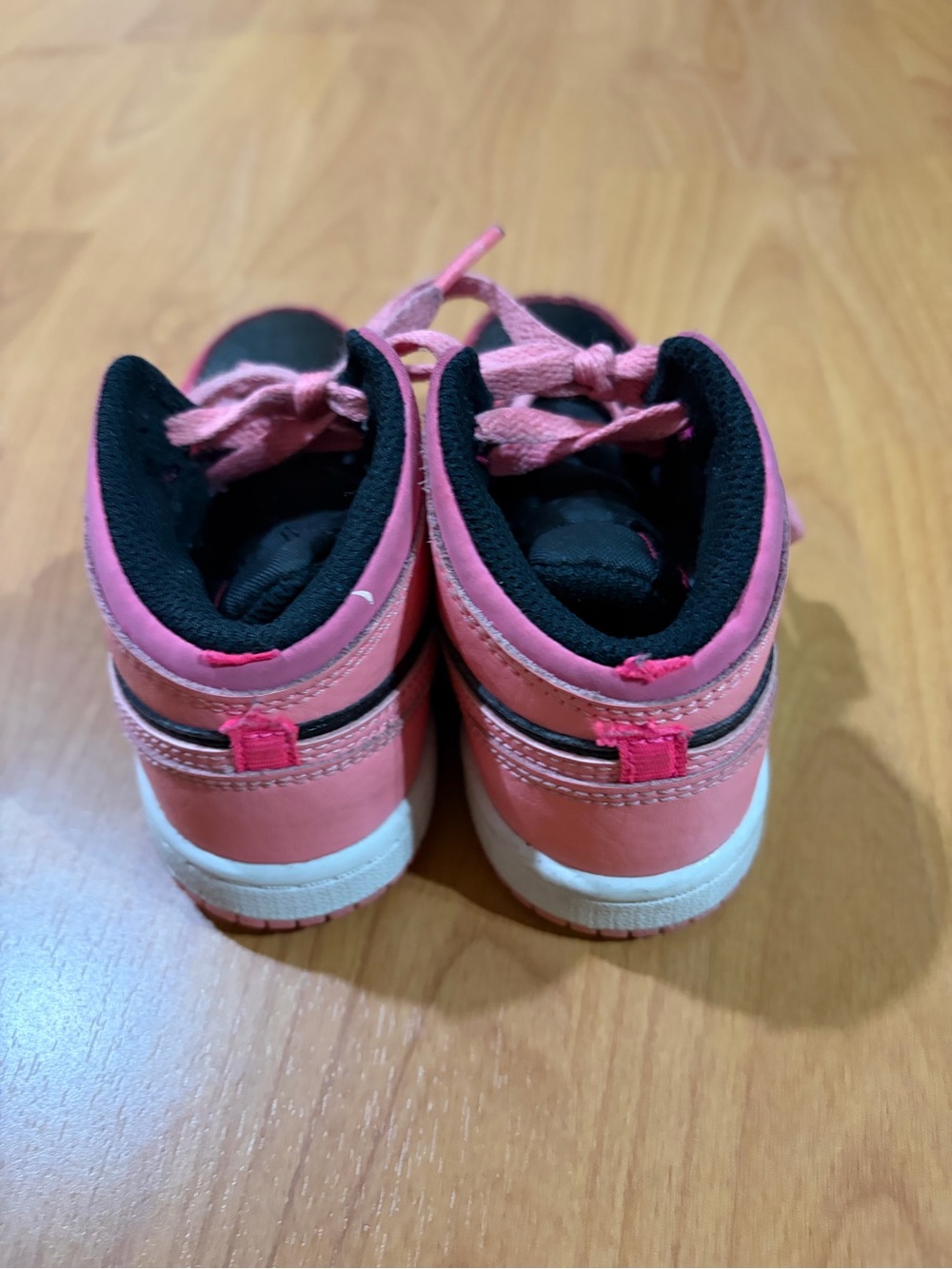 GOOD Jordan Nike Toddler Sneakers Black and Pink Size 8 - Picture 7 of 9